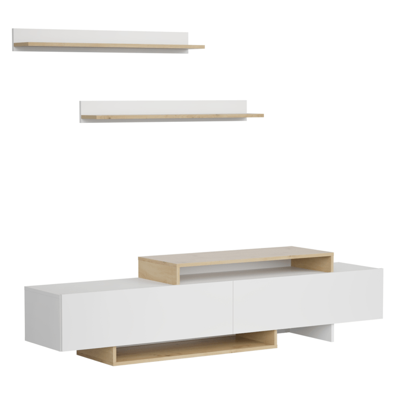 Casa si Gradina - Mobilier - Seturi de mobilier - Seturi living - Mobilier de perete living, alb/stejar artisan, MILONA - Infinity.ro