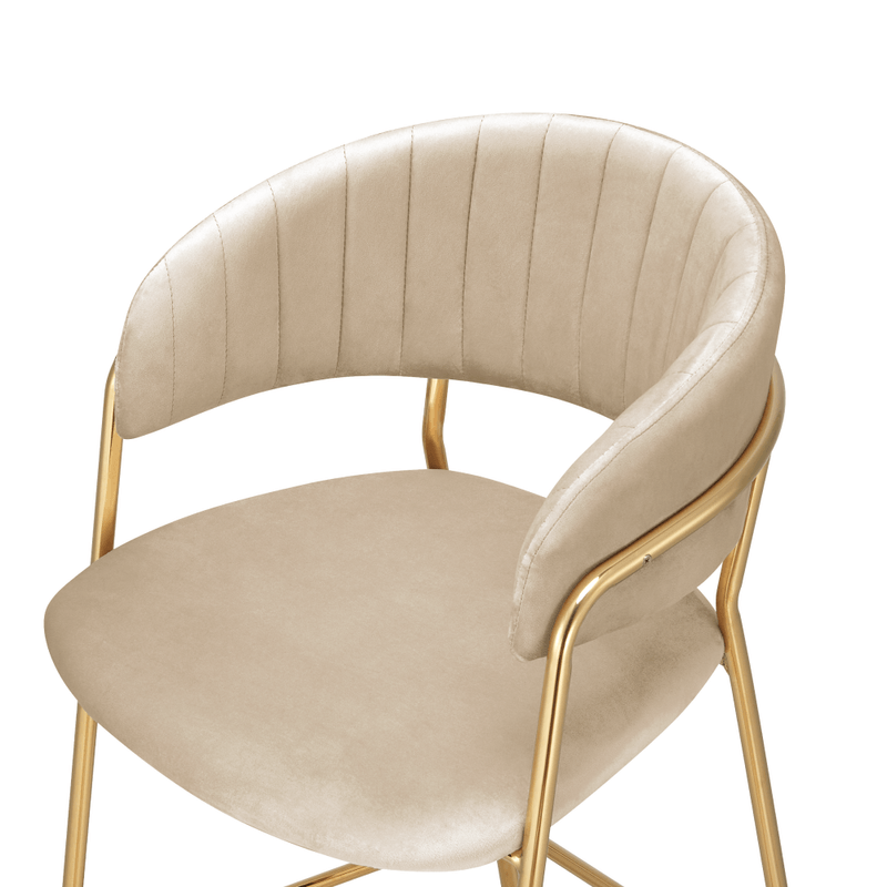 Casa si Gradina - Mobilier - Scaune si fotolii - Scaune - Scaun de bar de design, tesatura bej Velvet/gold crom auriu, DASMIN NEW TIP 2 - Infinity.ro
