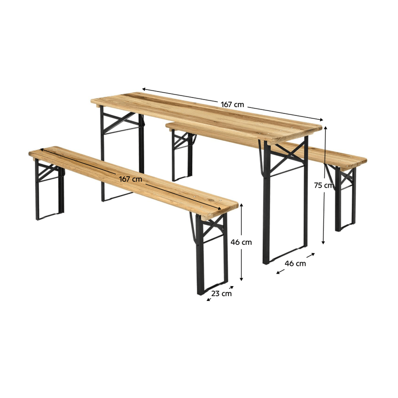 Casa si Gradina - Gradina si terasa - Mobilier exterior - Seturi mobila gradina - Set de bere 1+2, lemn/metal, natural/negru, LORIS - Infinity.ro