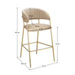 Casa si Gradina - Mobilier - Scaune si fotolii - Scaune - Scaun de bar de design, tesatura bej Velvet/gold crom auriu, DASMIN NEW TIP 2 - Infinity.ro