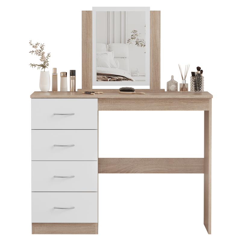 Casa si Gradina - Mobilier - Comode si corpuri - Masute de toaleta - Masa de toaleta, stejar sonoma/alb, KLEVIS - Infinity.ro