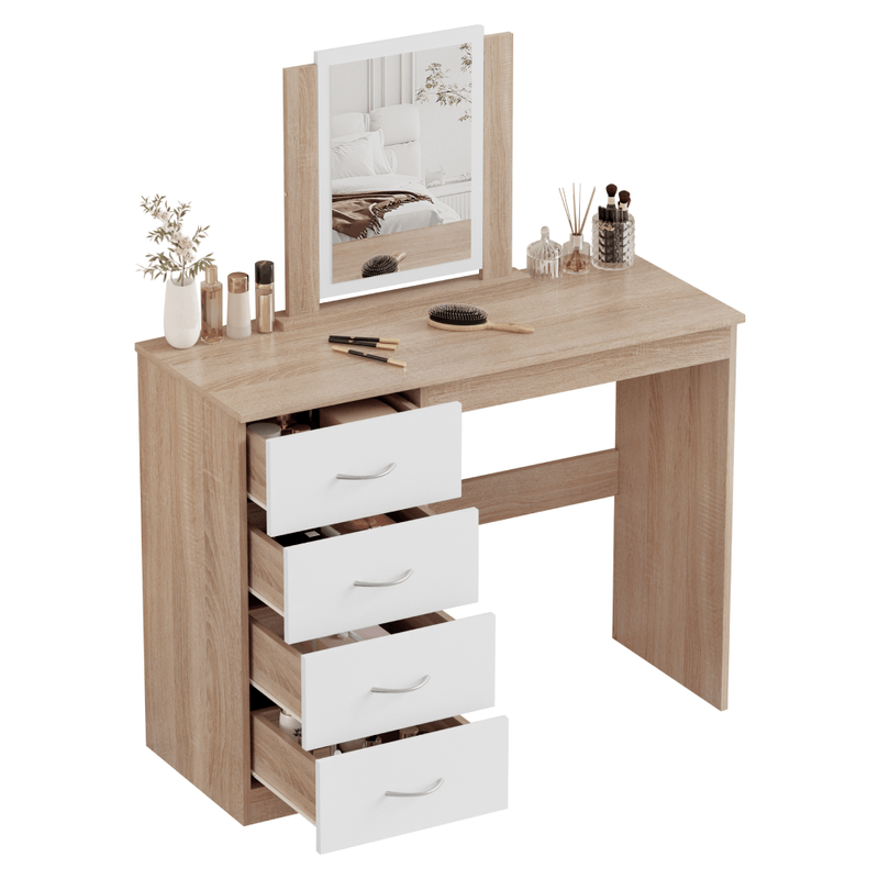 Casa si Gradina - Mobilier - Comode si corpuri - Masute de toaleta - Masa de toaleta, stejar sonoma/alb, KLEVIS - Infinity.ro