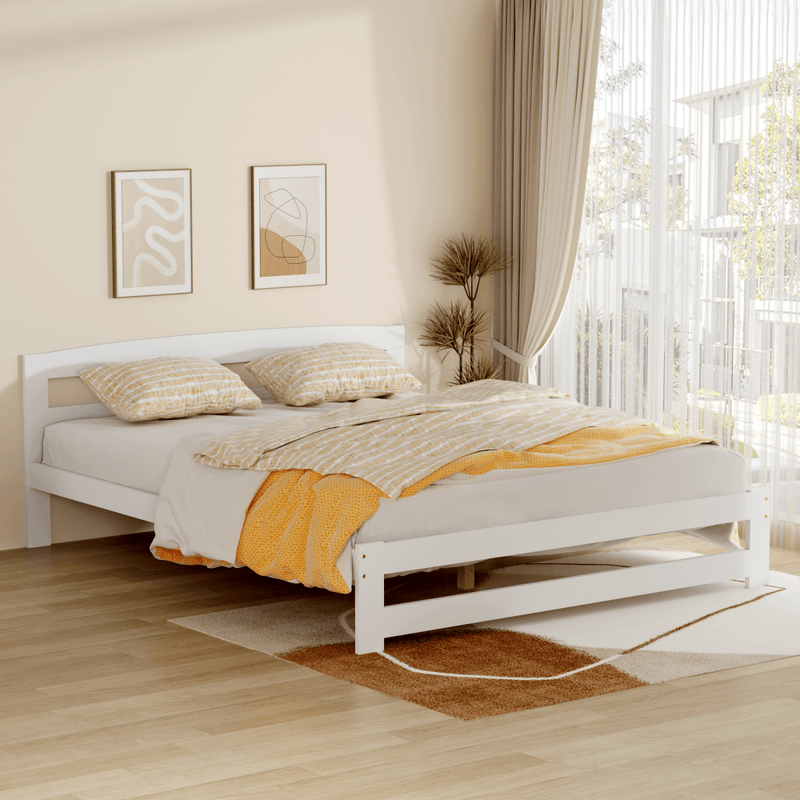 Casa si Gradina - Mobilier - Paturi si accesorii - Paturi - Pat cu somiera, alb, 160x200, AZRA - Infinity.ro