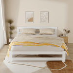Casa si Gradina - Mobilier - Paturi si accesorii - Paturi - Pat cu somiera, alb, 160x200, AZRA - Infinity.ro