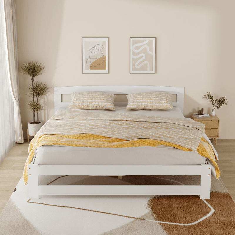 Casa si Gradina - Mobilier - Paturi si accesorii - Paturi - Pat cu somiera, alb, 160x200, AZRA - Infinity.ro