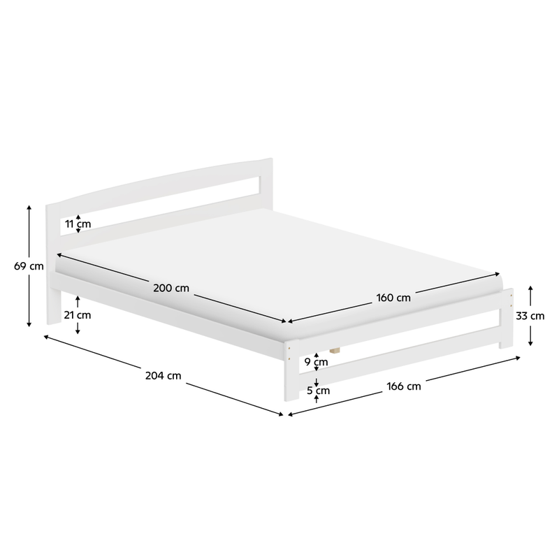 Casa si Gradina - Mobilier - Paturi si accesorii - Paturi - Pat cu somiera, alb, 160x200, AZRA - Infinity.ro
