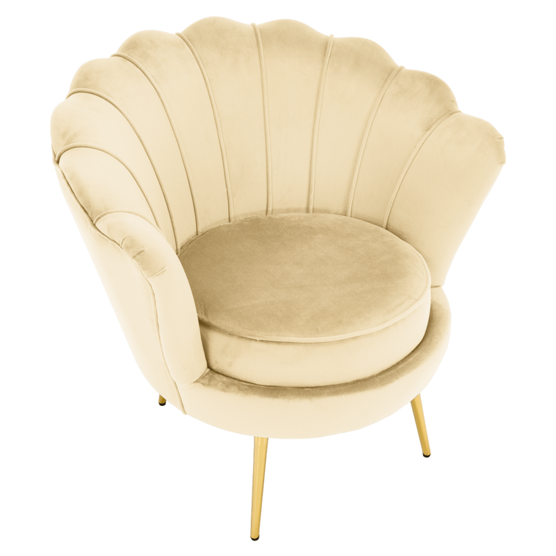 Casa si Gradina - Mobilier - Scaune si fotolii - Fotolii - Fotoliu in stilul Art-deco, bej tesatura Velvet/gold crom auriu, NOBLEO - Infinity.ro