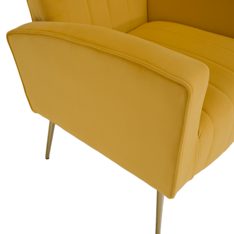 Casa si Gradina - Mobilier - Scaune si fotolii - Fotolii - Fotoliu relaxant, tesatura Velvet galben, BARET - Infinity.ro