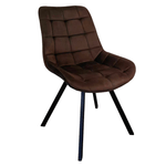 Casa si Gradina - Mobilier - Scaune si fotolii - Scaune - Scaun de sufragerie, tesatura Velvet maro inchis/negru, SAMIRA - Infinity.ro