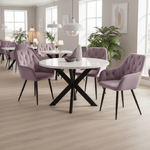 Casa si Gradina - Mobilier - Scaune si fotolii - Scaune - Fotoliu de design, material Velvet roz, VERIO NEW - Infinity.ro