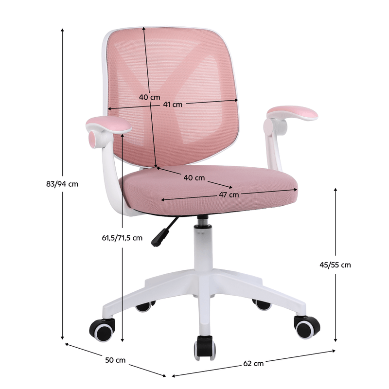 Casa si Gradina - Mobilier - Scaune si fotolii - Scaune - Fotoliu de birou, roz/alb, SOLARI - Infinity.ro