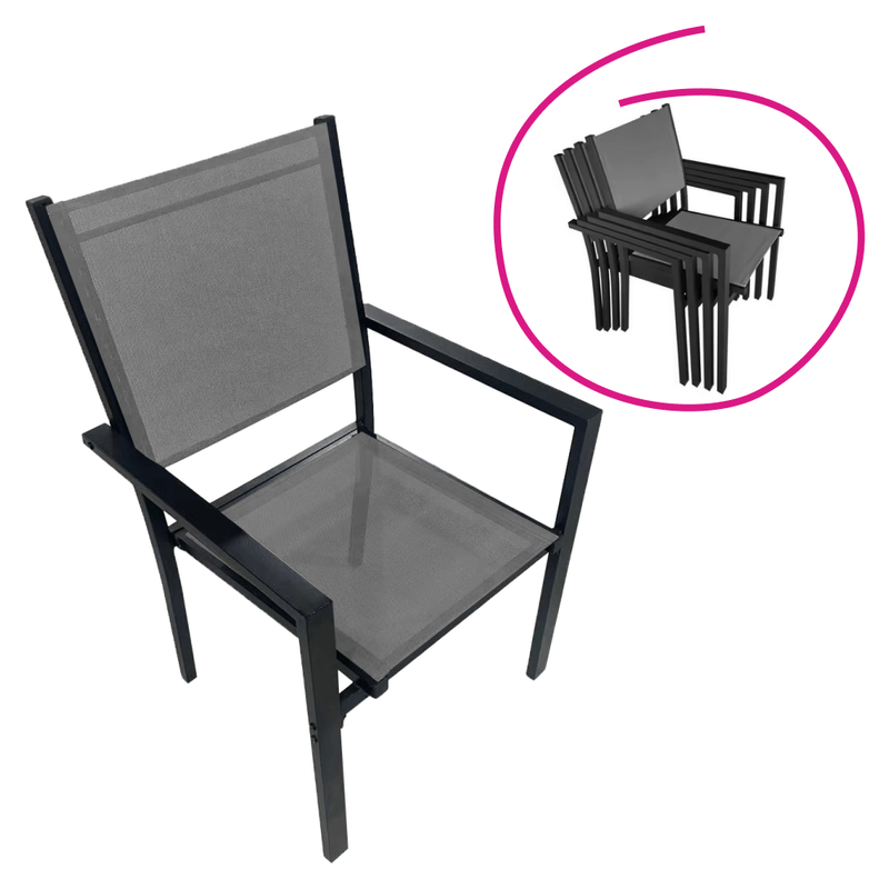 Casa si Gradina - Gradina si terasa - Mobilier exterior - Seturi mobila gradina - Set de gradina din 9 piese, gri/negru, aluminiu, KESIOS - Infinity.ro