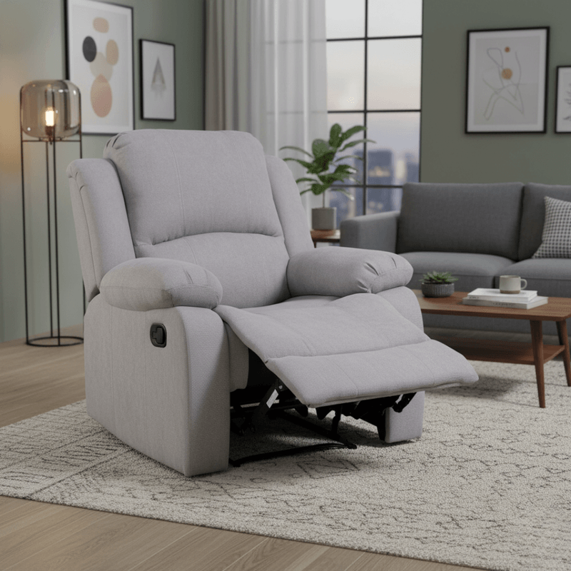Casa si Gradina - Mobilier - Scaune si fotolii - Fotolii - Fotoliu relaxant reglabil, material gri deschis, ASKOY NEW - Infinity.ro