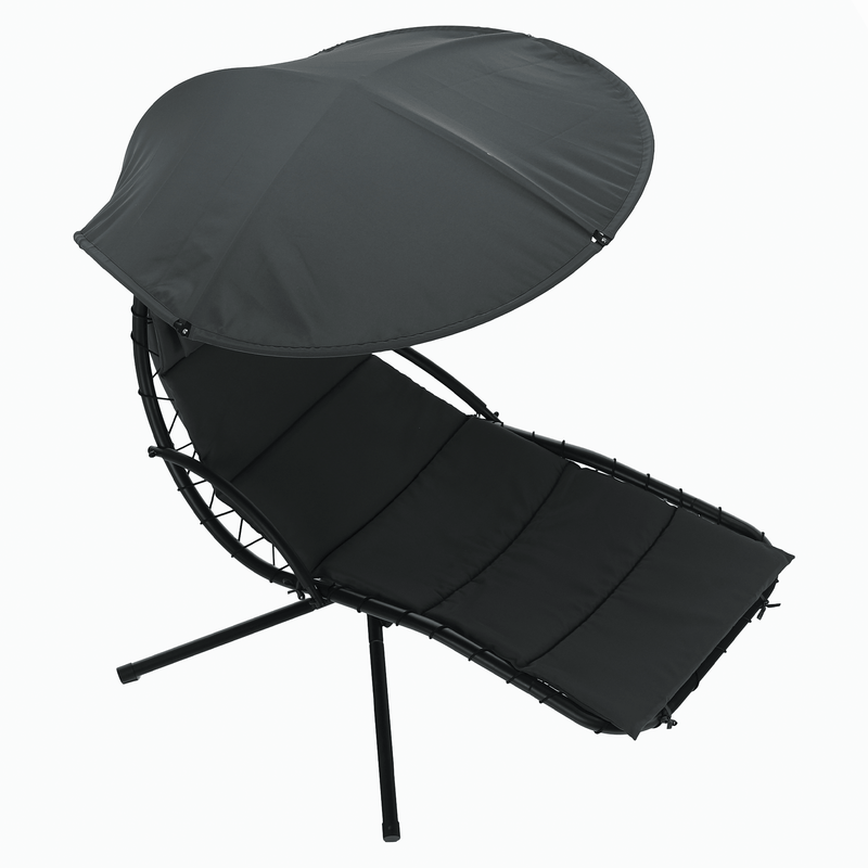 Casa si Gradina - Gradina si terasa - Balansoare si hamace - Balansoare - Fotoliu balansoar de gradina, gri/negru, SPAVIN 2 NEW - Infinity.ro