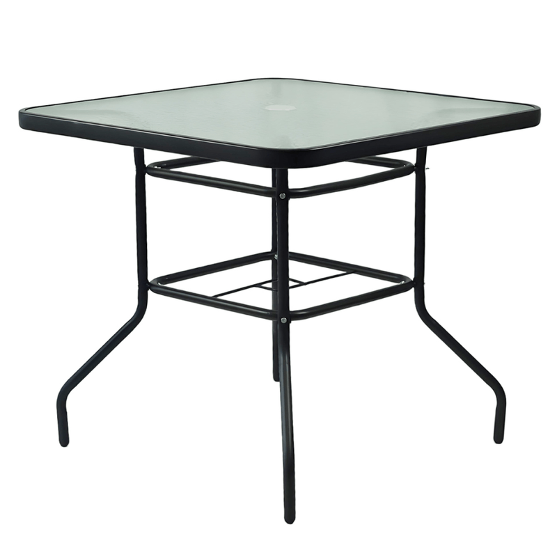 Casa si Gradina - Gradina si terasa - Mobilier exterior - Mese gradina - Masa de sufragerie, otel negru/sticla securizata, DEMAT NEW TYP 2 - Infinity.ro