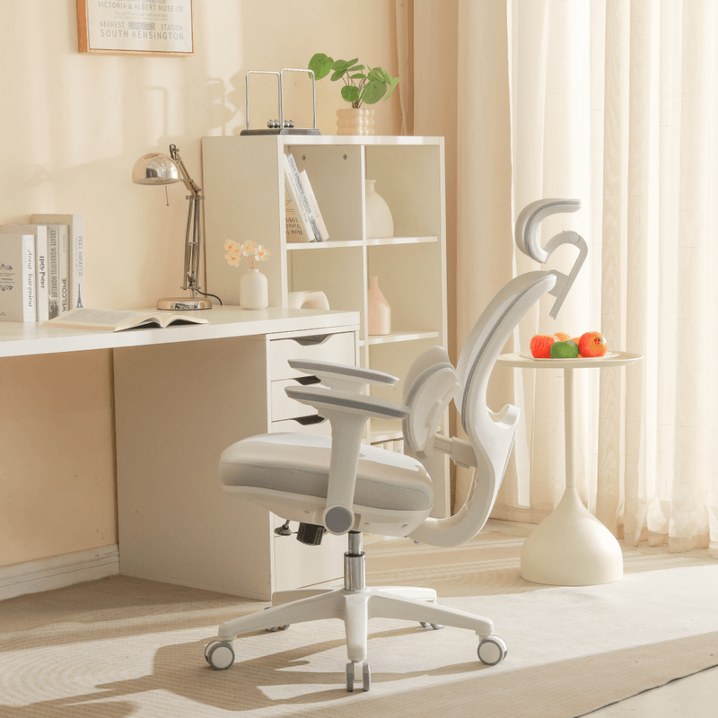 Casa si Gradina - Mobilier - Scaune si fotolii - Scaune - Fotoliu de birou, gri/alb, ABRAMO - Infinity.ro