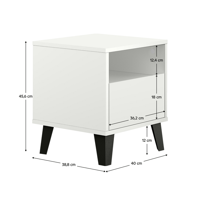 Casa si Gradina - Mobilier - Comode si corpuri - Noptiere - Noptiera, alba, BOGAN NEW 1S - Infinity.ro