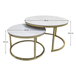 Casa si Gradina - Mobilier - Mese si birouri - Masute de cafea - Set 2 mese de cafea, imitatie de marmura/gold crom-auriu, DEVNET 3 NEW - Infinity.ro
