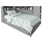 Casa si Gradina - Mobilier - Mobilier copii - Patuturi copii - Pat cu rafturi si pat suplimentar, gri, 90x200, LENDON - Infinity.ro