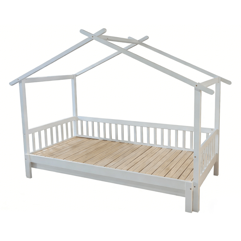 Casa si Gradina - Mobilier - Mobilier copii - Patuturi copii - Pat Montessori cu pat suplimentar, alb, 90x200, KESIO - Infinity.ro