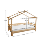 Casa si Gradina - Mobilier - Mobilier copii - Patuturi copii - Pat Montessori cu pat suplimentar, natural, 90x200, KESIO - Infinity.ro