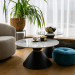 Casa si Gradina - Mobilier - Mese si birouri - Masute de cafea - Masute de cafea, set de 2 bucati, marmura/negru/auriu, metal, MABUZ NEW - Infinity.ro