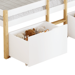 Casa si Gradina - Mobilier - Mobilier copii - Patuturi copii - Pat cu spatiu de depozitare, 90x200, stejar/alb, JUNA - Infinity.ro