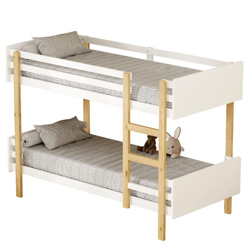 Casa si Gradina - Mobilier - Mobilier copii - Patuturi copii - Pat supraetajat, 90x200, stejar/alb, DAMLA - Infinity.ro