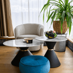 Casa si Gradina - Mobilier - Mese si birouri - Masute de cafea - Masute de cafea, set de 2 bucati, marmura/negru/auriu, metal, MABUZ NEW - Infinity.ro