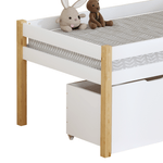 Casa si Gradina - Mobilier - Mobilier copii - Patuturi copii - Pat cu spatiu de depozitare, 90x200, stejar/alb, JUNA - Infinity.ro
