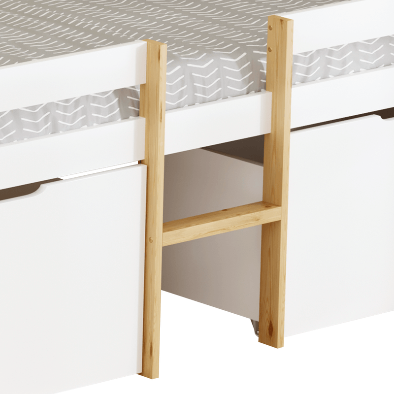 Casa si Gradina - Mobilier - Mobilier copii - Patuturi copii - Pat cu spatiu de depozitare, 90x200, stejar/alb, JUNA - Infinity.ro