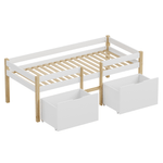 Casa si Gradina - Mobilier - Mobilier copii - Patuturi copii - Pat cu spatiu de depozitare, 90x200, stejar/alb, JUNA - Infinity.ro