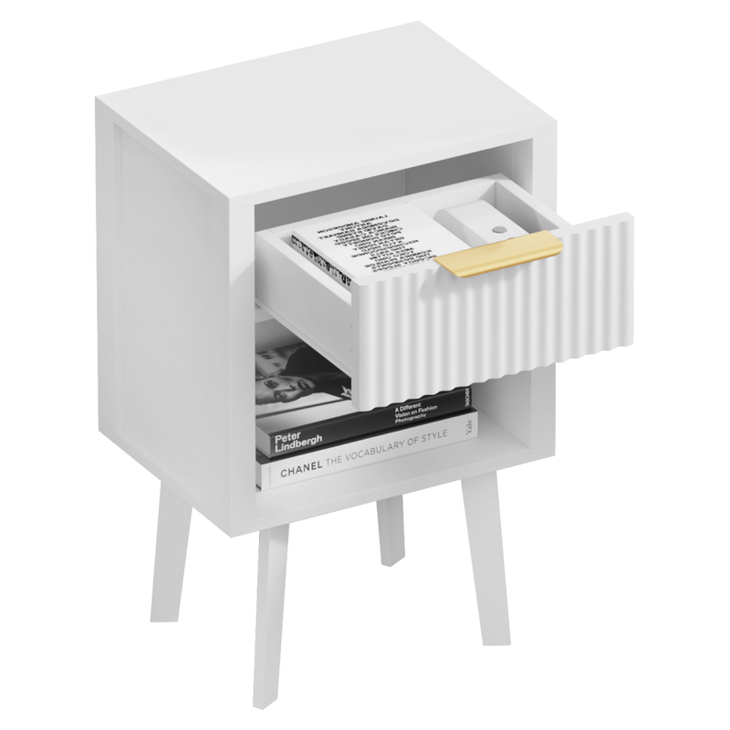 Casa si Gradina - Mobilier - Comode si corpuri - Noptiere - Noptiera, alba, TOBI - Infinity.ro