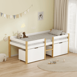 Casa si Gradina - Mobilier - Mobilier copii - Patuturi copii - Pat cu spatiu de depozitare, 90x200, stejar/alb, JUNA - Infinity.ro