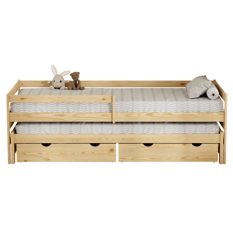 Casa si Gradina - Mobilier - Mobilier copii - Patuturi copii - Pat cu pat suplimentar si spatiu de depozitare, 90x200, natural, ELARA - Infinity.ro