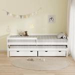 Casa si Gradina - Mobilier - Mobilier copii - Patuturi copii - Pat cu pat suplimentar si spatiu de depozitare, 90x200, alb, ELARA - Infinity.ro
