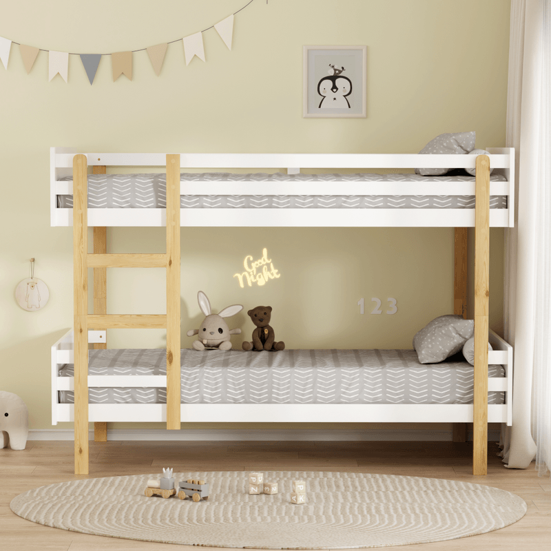 Casa si Gradina - Mobilier - Mobilier copii - Patuturi copii - Pat supraetajat, 90x200, stejar/alb, DAMLA - Infinity.ro