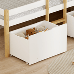 Casa si Gradina - Mobilier - Mobilier copii - Patuturi copii - Pat cu spatiu de depozitare, 90x200, stejar/alb, JUNA - Infinity.ro