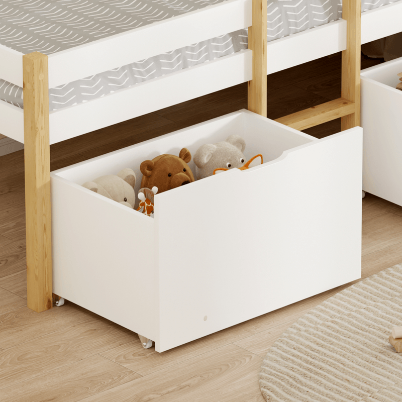 Casa si Gradina - Mobilier - Mobilier copii - Patuturi copii - Pat cu spatiu de depozitare, 90x200, stejar/alb, JUNA - Infinity.ro