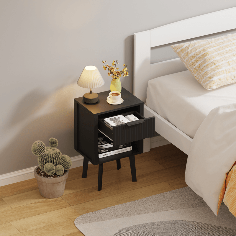 Casa si Gradina - Mobilier - Comode si corpuri - Noptiere - Noptiera, neagra, TOBI - Infinity.ro