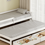 Casa si Gradina - Mobilier - Mobilier copii - Patuturi copii - Pat cu pat suplimentar si spatiu de depozitare, 90x200, alb, ELARA - Infinity.ro