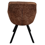 Casa si Gradina - Mobilier - Scaune si fotolii - Scaune - Fotoliu pentru sufragerie pivotant, tesatura cu efect de piele periata maro inchis, SAMANTA - Infinity.ro