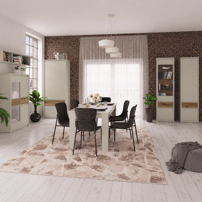 Casa si Gradina - Mobilier - Comode si corpuri - Corpuri bucatarie - Vitrina, casmir/stejar evoke, KAROS 1D1W1S - Infinity.ro