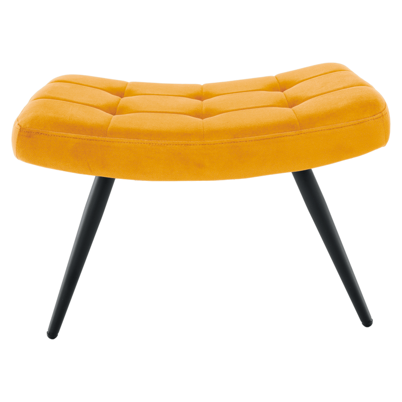 Casa si Gradina - Mobilier - Scaune si fotolii - Fotolii - Fotoliu cu suport pentru picioare, galben tesatura Velvet/negru, HABEN - Infinity.ro