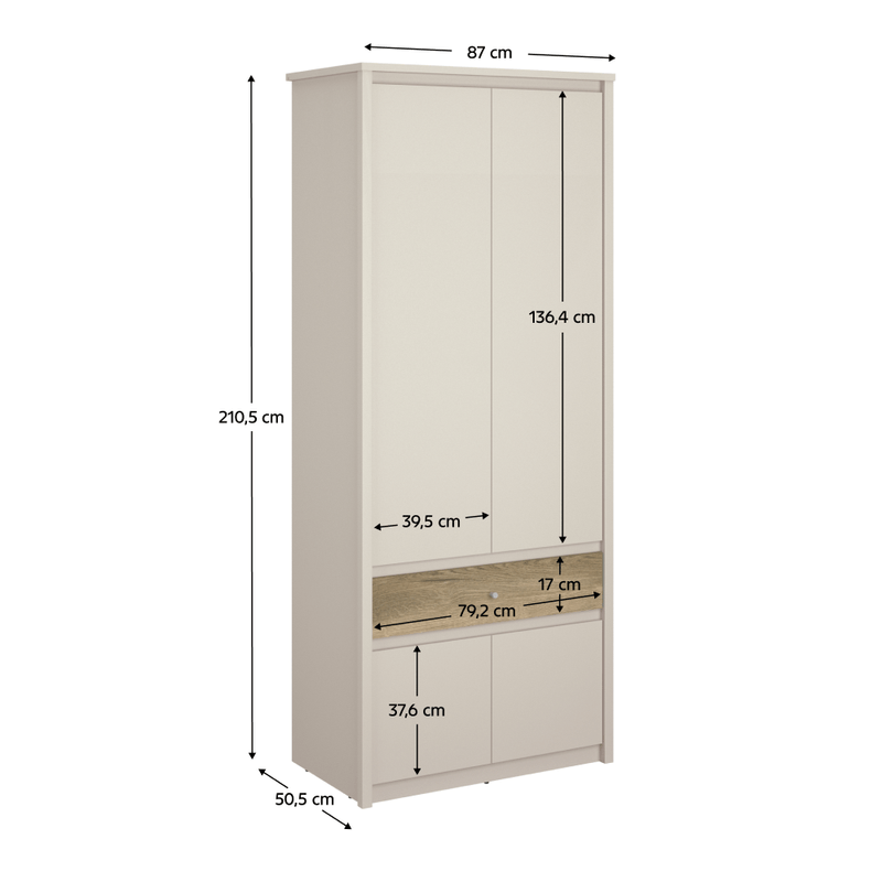 Casa si Gradina - Mobilier - Dulapuri si sifoniere - Dulapuri - Dulap, casmir/stejar evoke, KAROS 4D1S - Infinity.ro