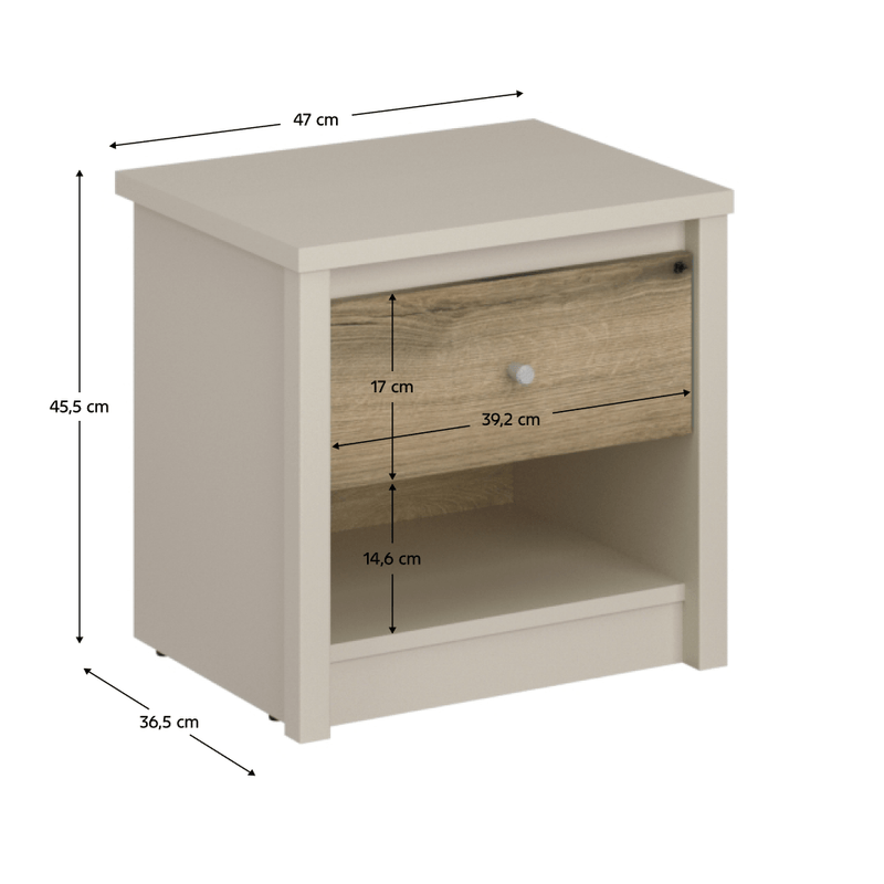 Casa si Gradina - Mobilier - Comode si corpuri - Noptiere - Noptiera, casmir/stejar evoke, KAROS 1S - Infinity.ro