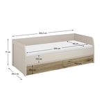 Casa si Gradina - Mobilier - Paturi si accesorii - Paturi - Pat, 90x200, casmir/stejar evoke, KAROS 2S - Infinity.ro