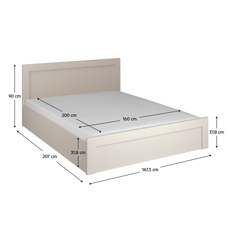 Casa si Gradina - Mobilier - Paturi si accesorii - Paturi - Pat cu spatiu de depozitare, 160x200, casmir, KAROS - Infinity.ro