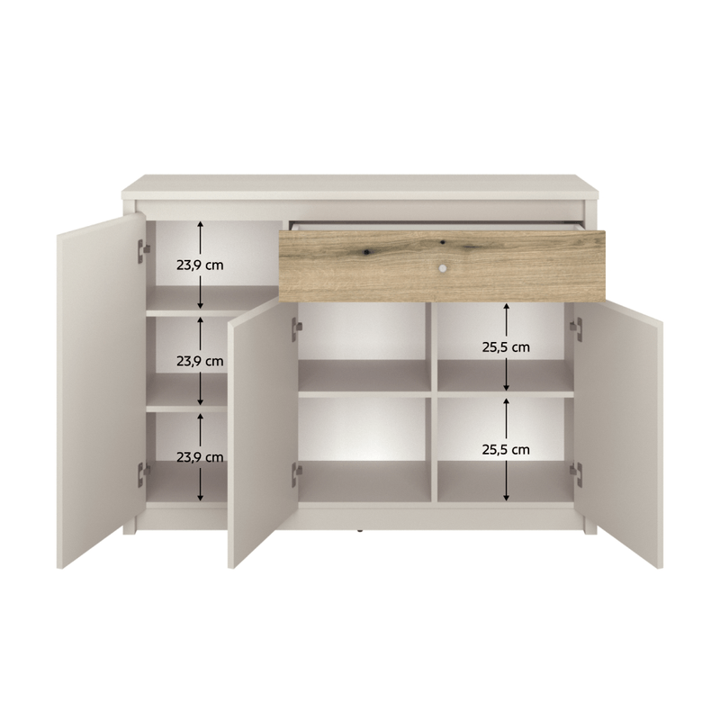 Casa si Gradina - Mobilier - Comode si corpuri - Comode - Comoda, casmir/stejar evoke, KAROS 3D1S - Infinity.ro