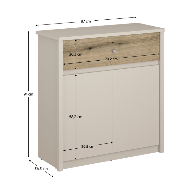 Casa si Gradina - Mobilier - Comode si corpuri - Comode - Comoda, casmir/stejar evoke, KAROS 2D1S - Infinity.ro